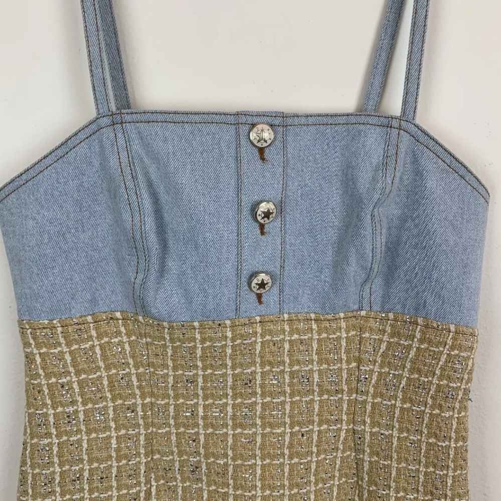 Sandro Mina Chambray & Metallic Tweed Dress - Picture 6 of 16
